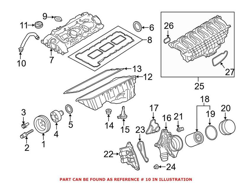 BMW PCV Valve Hose 11127850244